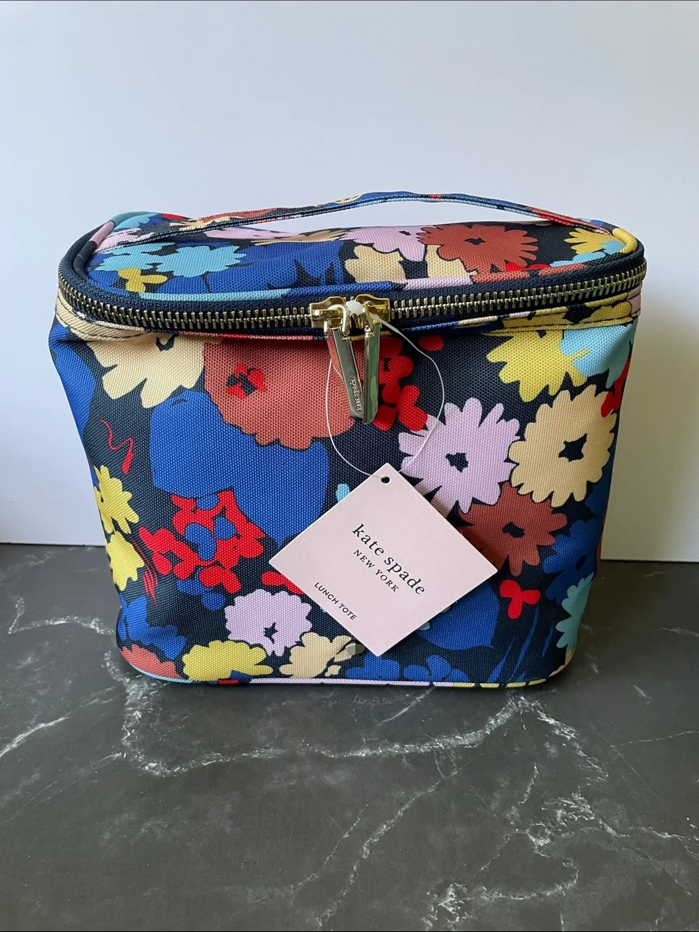 Kate Spade “Swing Flora” Insulated Soft Cooler Lunch Tote with Double Zipper